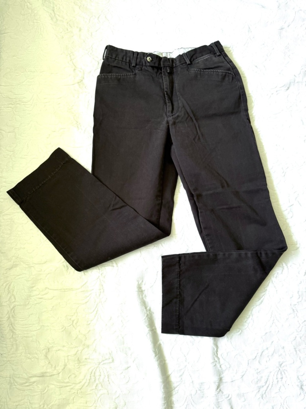 Incotex Dark Brown Microfiber Straight-Leg Pants